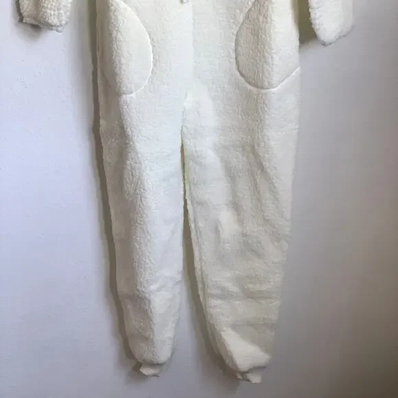 NWT Aerie Teddy Bear Sherpa Onesie Jumpsuit in Cream - Picture 4 of 9